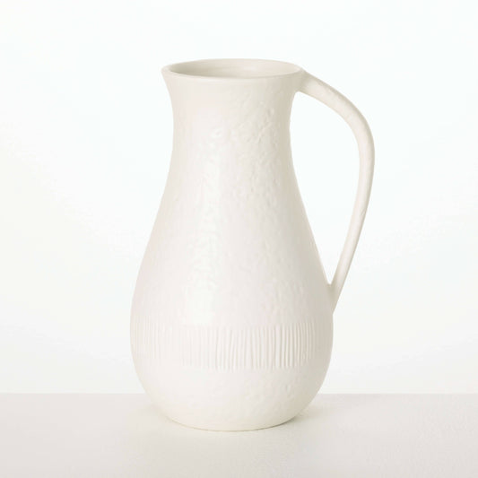 WHITE CHIFFON STONE PITCHER