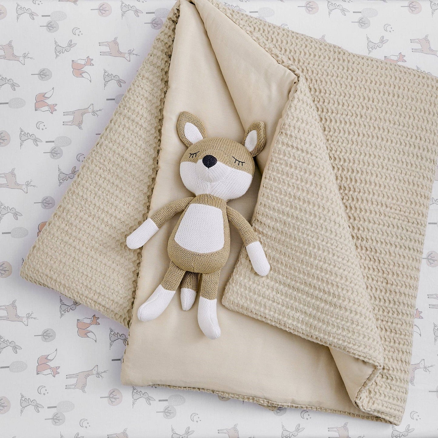 Mills Waffle Taupe Fox Plush