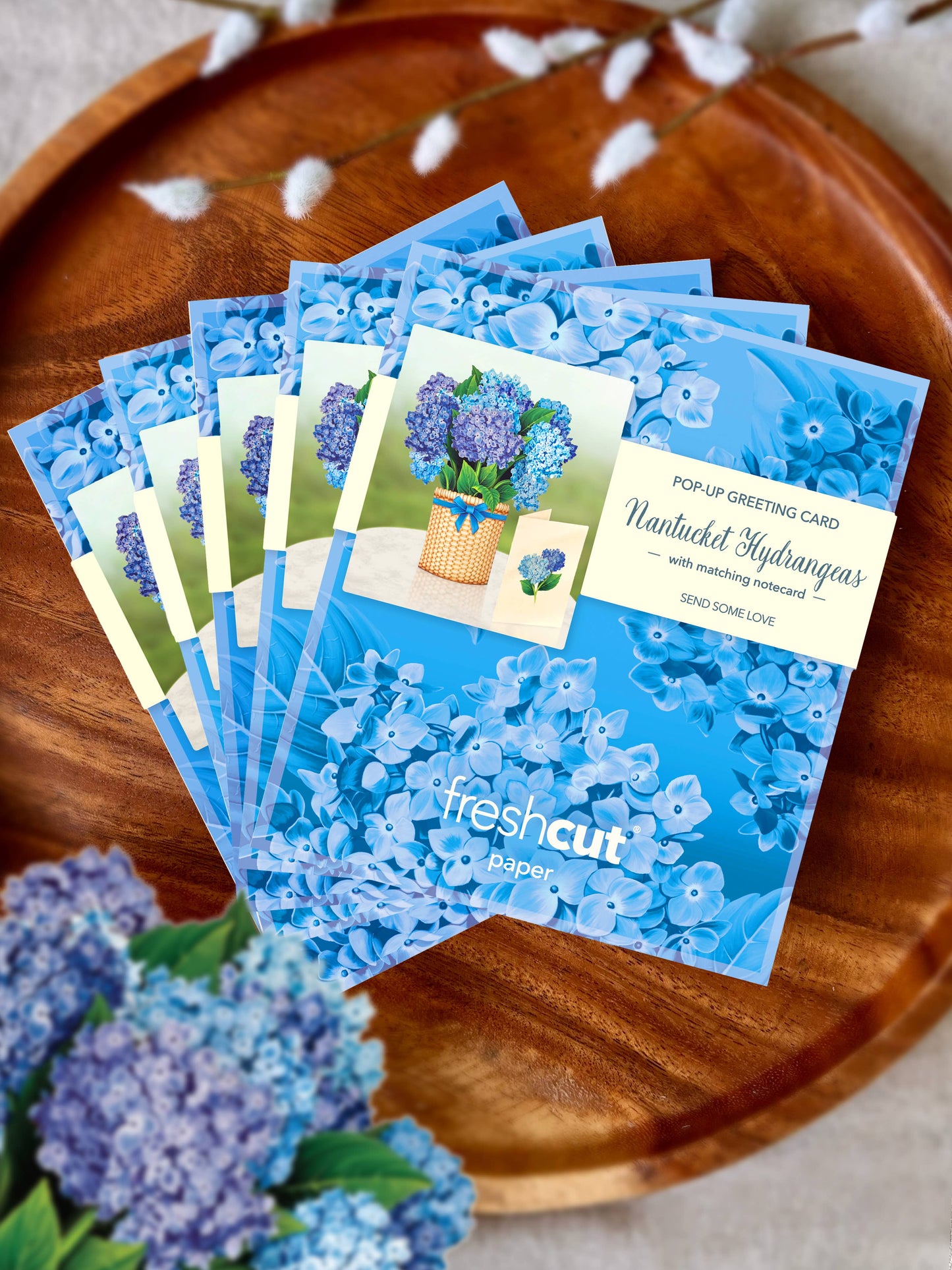 Mini Nantucket Hydrangeas Pop-up Greeting Card