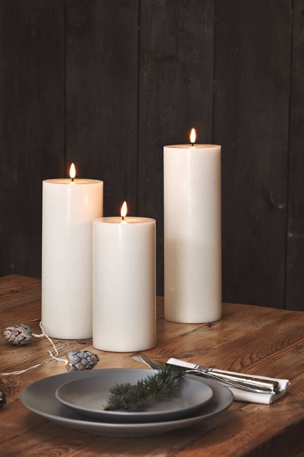 White Pillar Candles (set of 3)