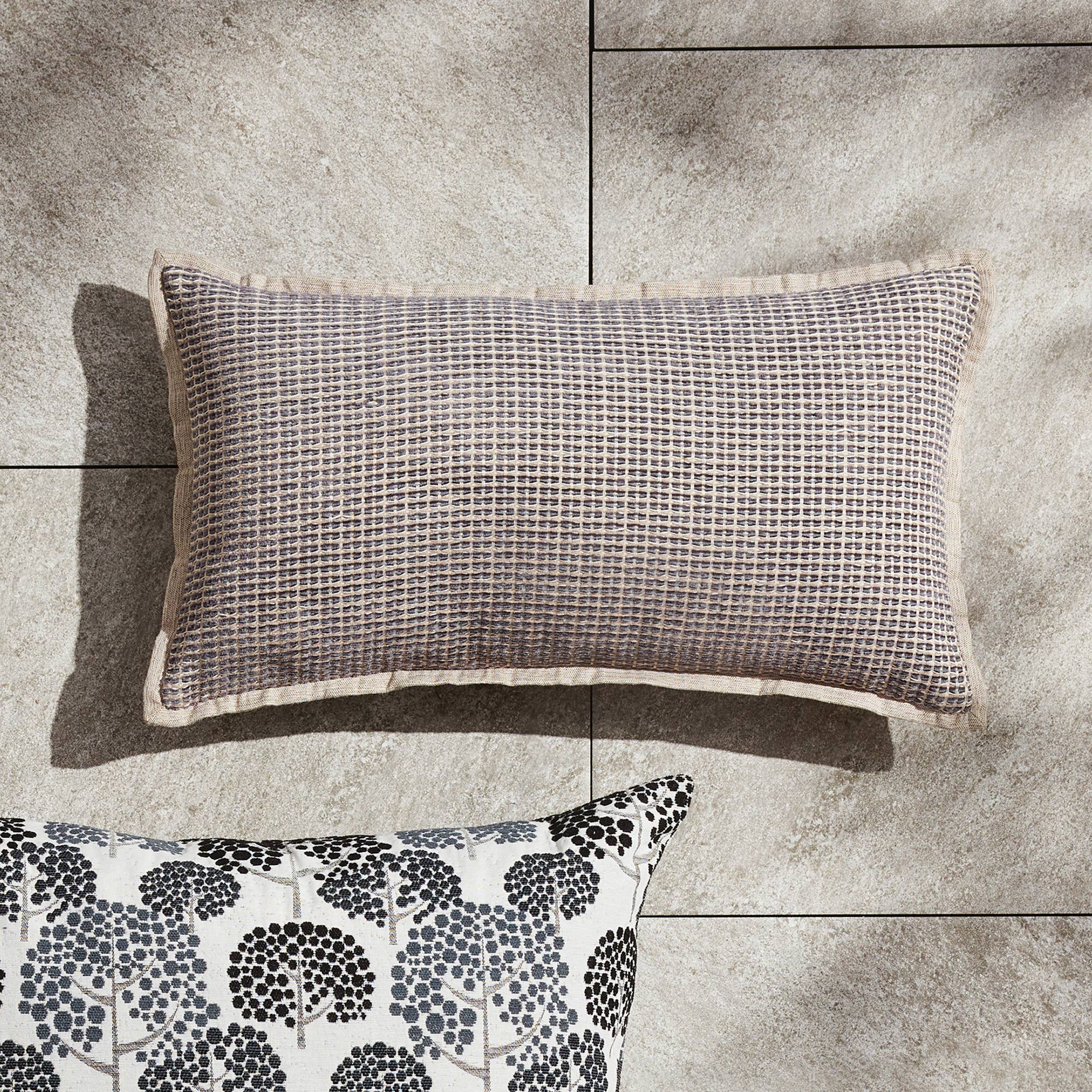 Sasha Lumbar Indoor-Outdoor Pillow, Taupe Mocha