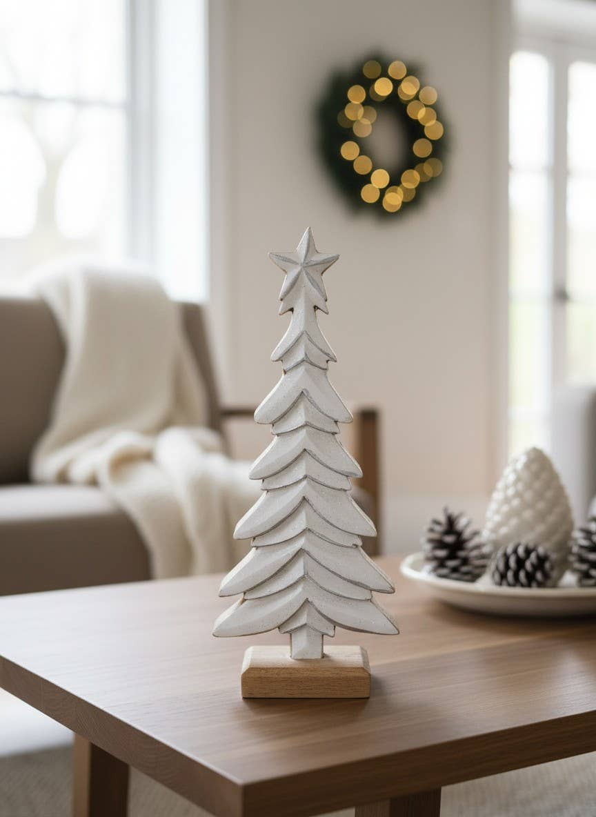 Large Glitzy Downswept Tree: 16.5x7.5in