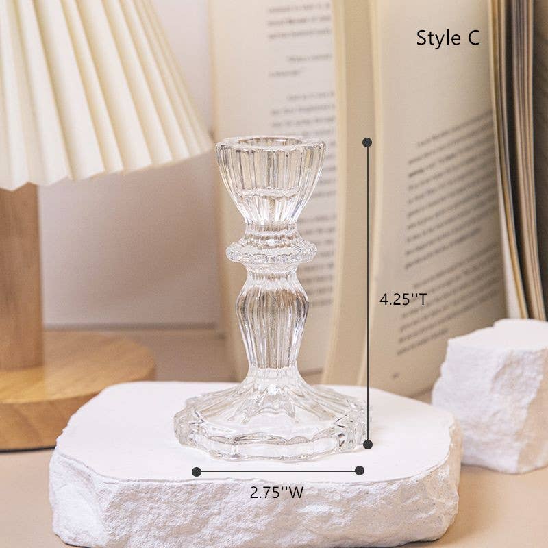 Glass Candlestick Holders