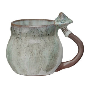 14 oz. Stoneware Mug w/ Mushroom Handle, 4 Styles