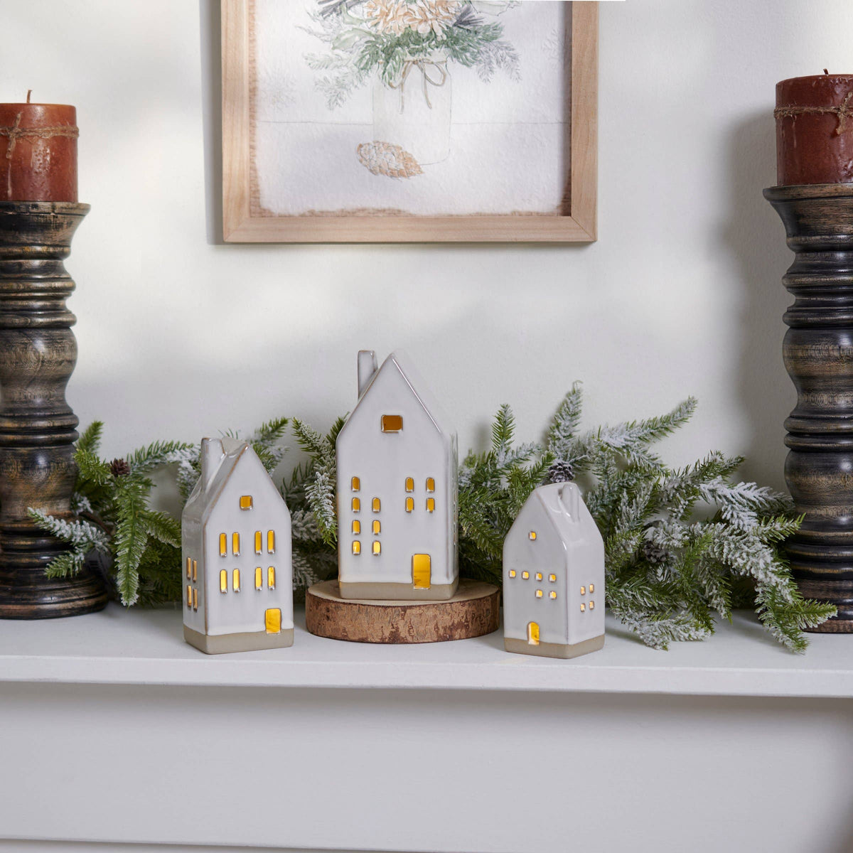 Lighted House Figurine Set