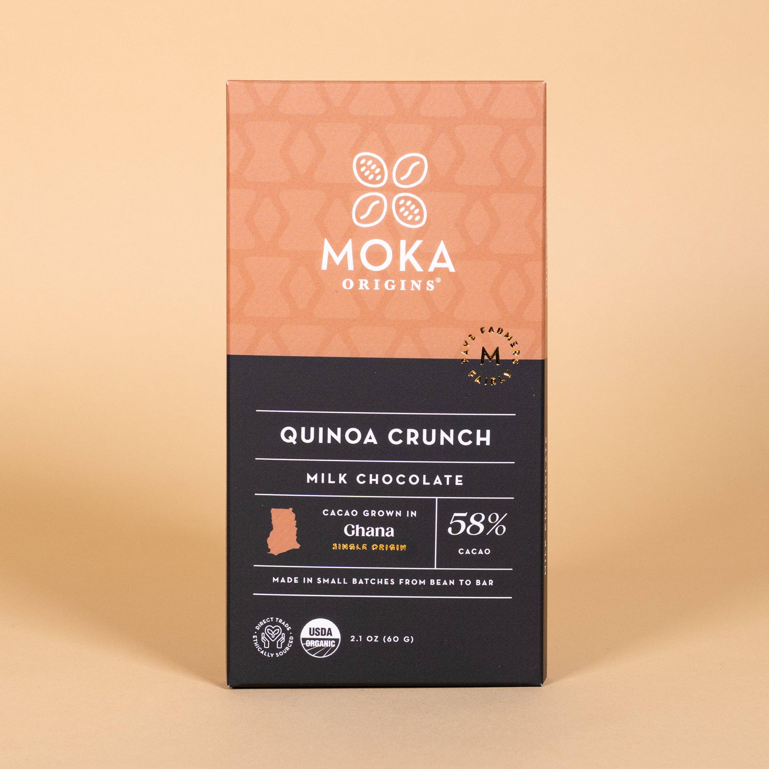 Organic Dark Milk Chocolate Bar – Quinoa Crunch