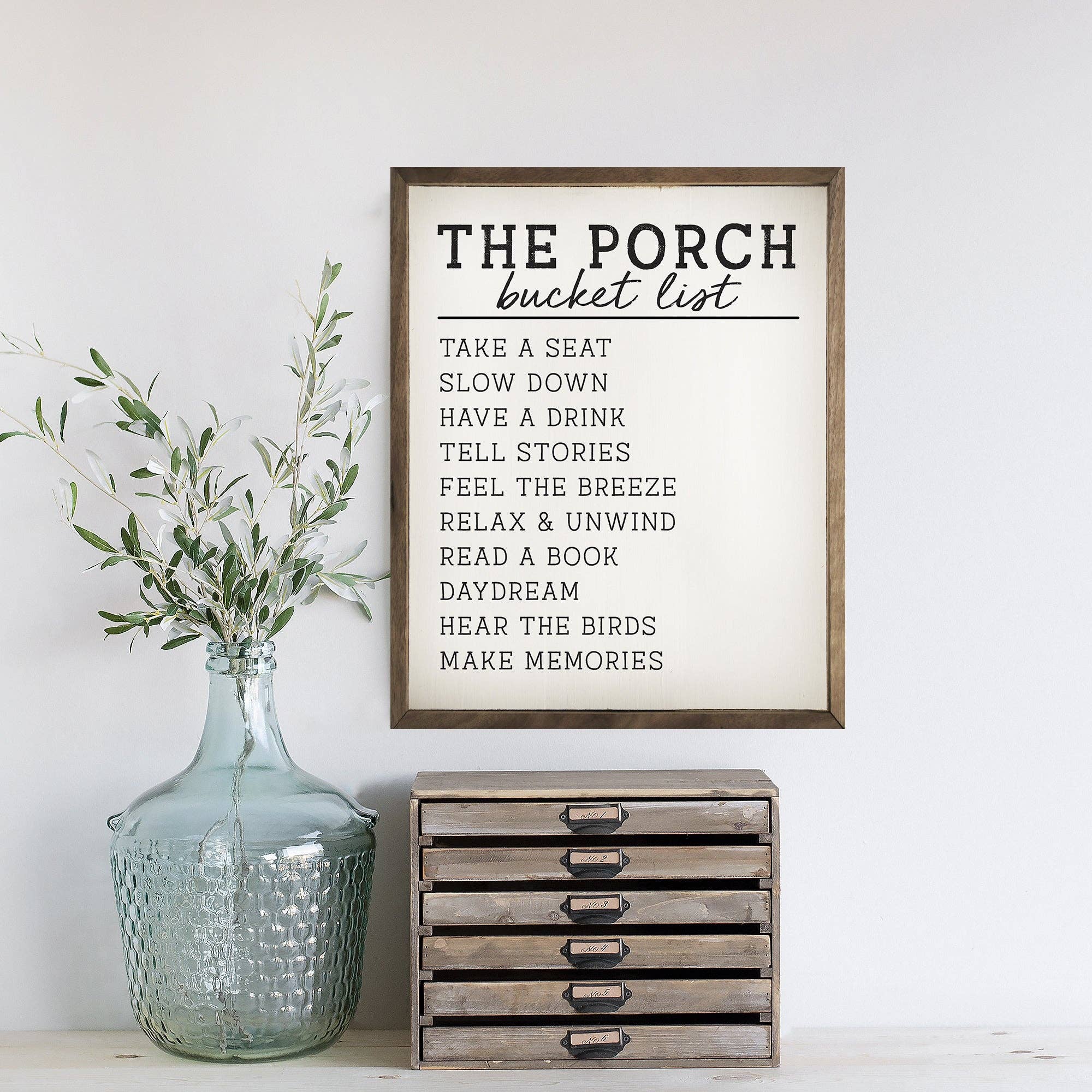 The Porch Bucket List White