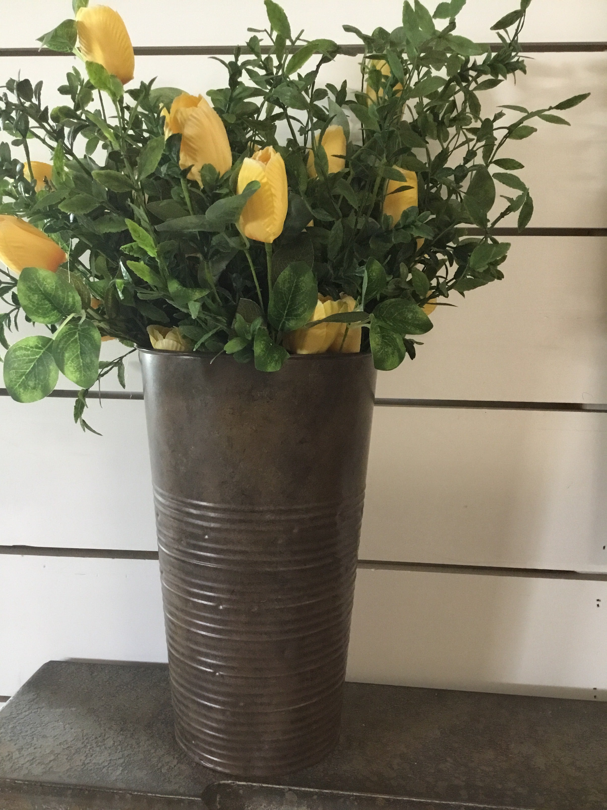 Brown Tin Vase