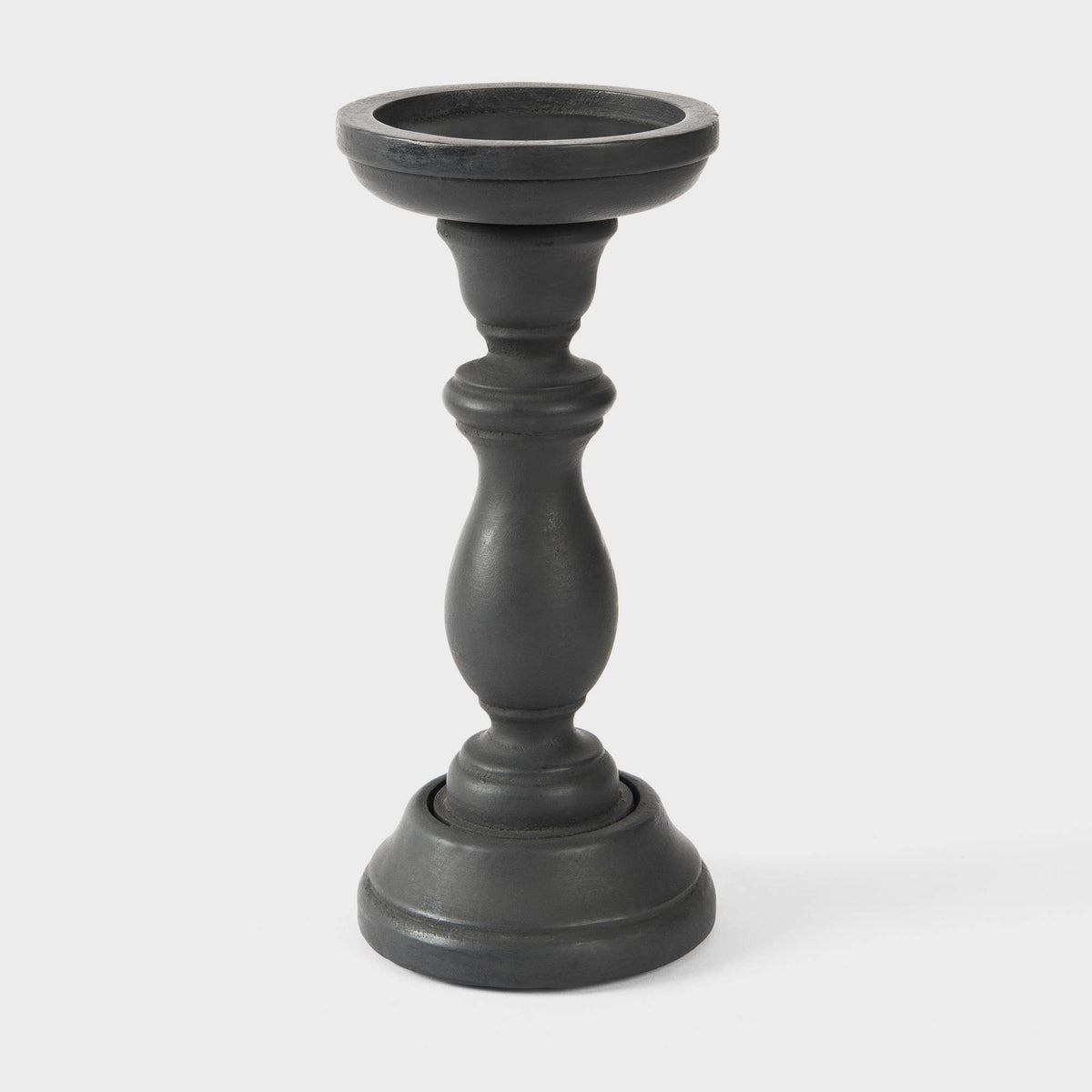 Handcrafted Tuli in Matte Black Candleholder Set of 3