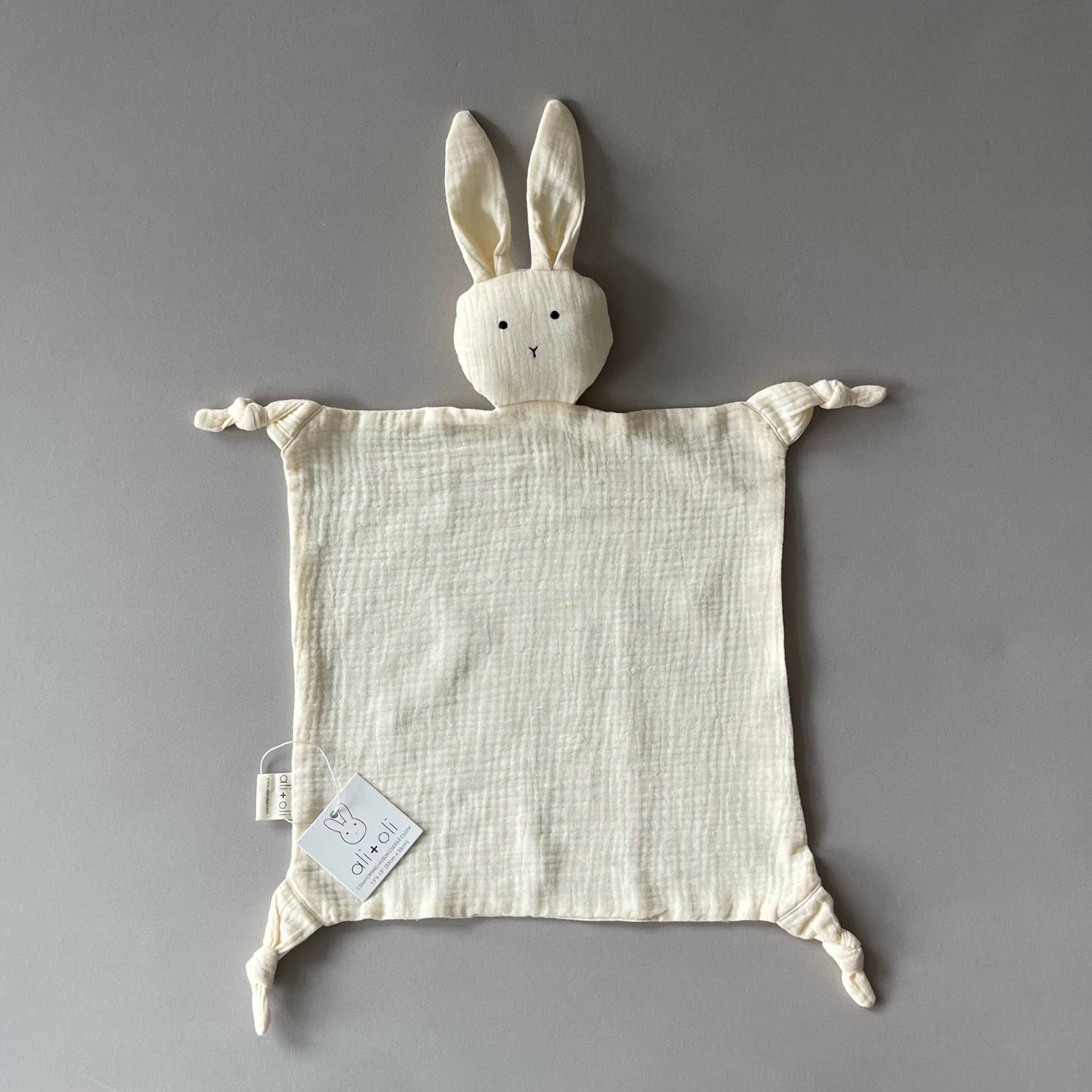 Cuddle Security Blanket Soft Muslin Cotton - Bunny (Natural)