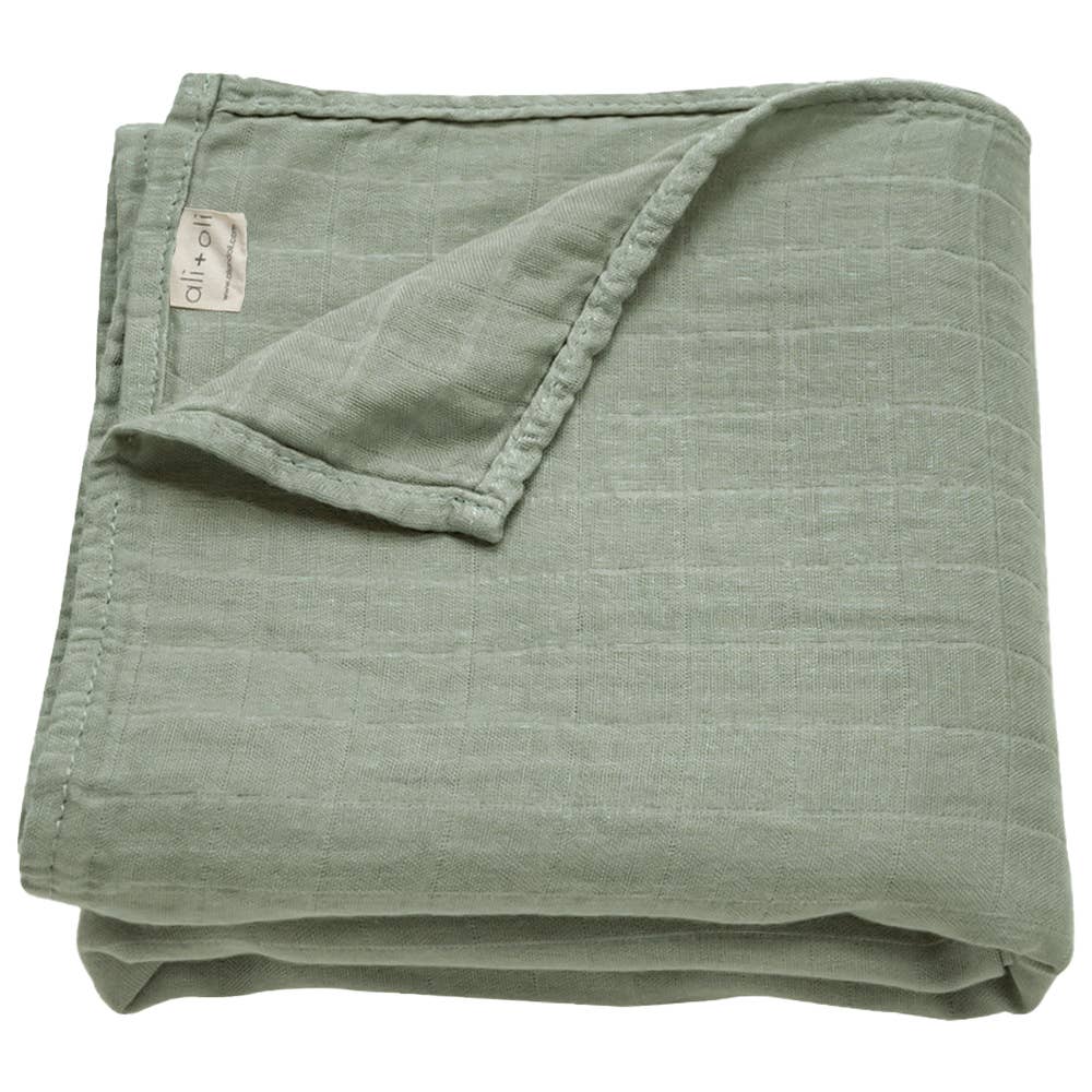 Bamboo Muslin Swaddle Blanket (Apple)