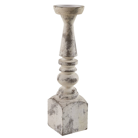 Brighton Wood 18" Candlestick - White