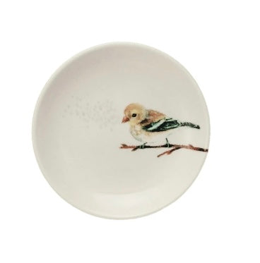 Stoneware Dish w/ Bird on Branch, 4 Styles