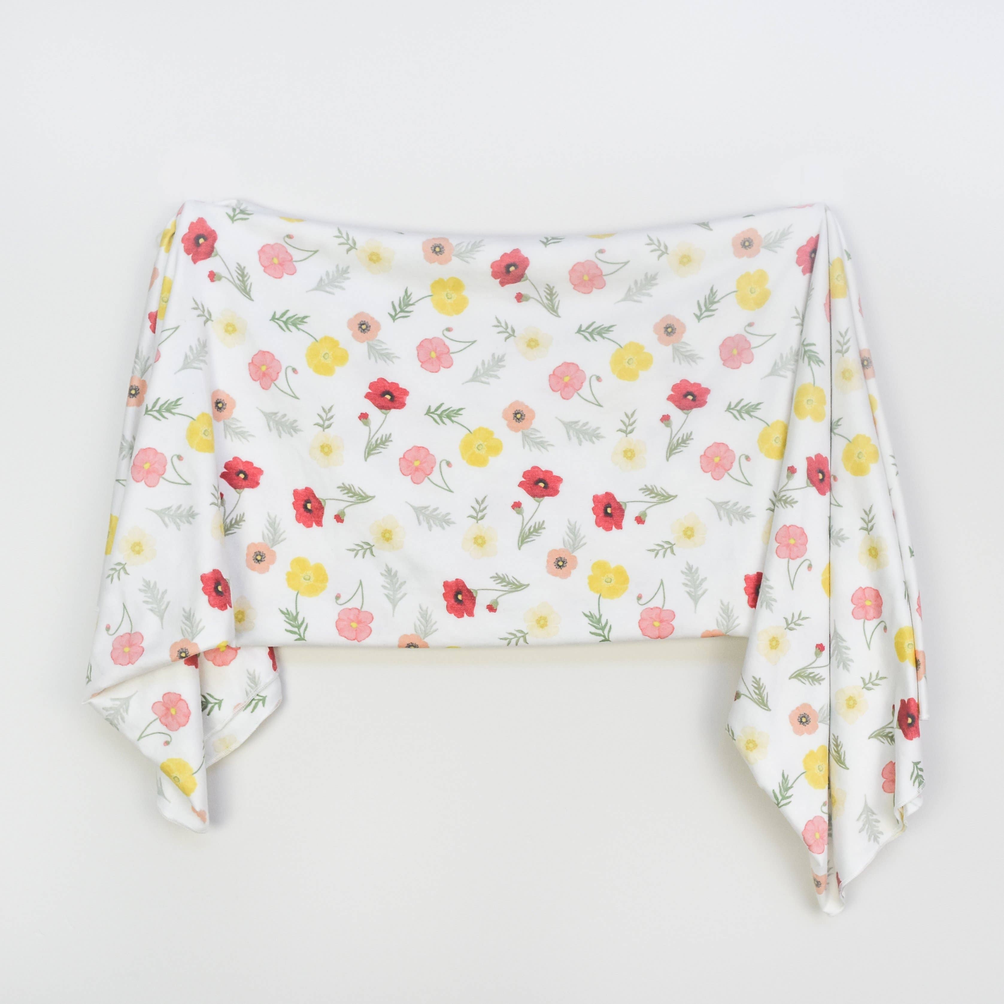 Extra Soft Stretchy Knit Swaddle Blanket: Playful Poppies