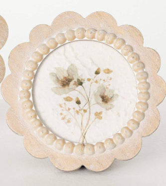 WHITEWASHED SCALLOPED FRAMED | Sold Each