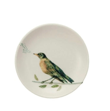 Stoneware Dish w/ Bird on Branch, 4 Styles