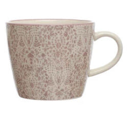 10 oz. Hand-Stamped Stoneware Mug w/ Pattern, 4 Styles