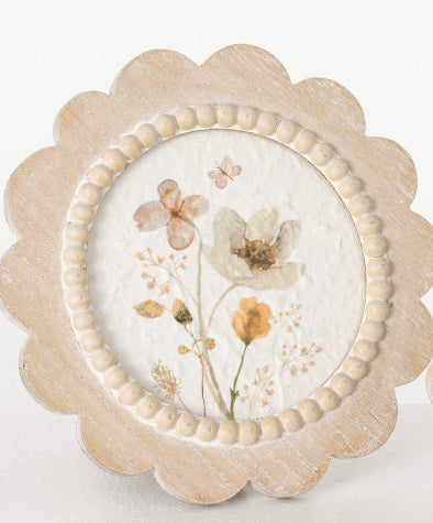 WHITEWASHED SCALLOPED FRAMED | Sold Each