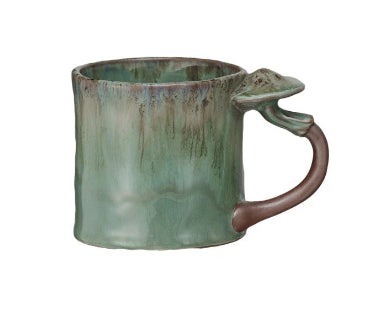 14 oz. Stoneware Mug w/ Mushroom Handle, 4 Styles