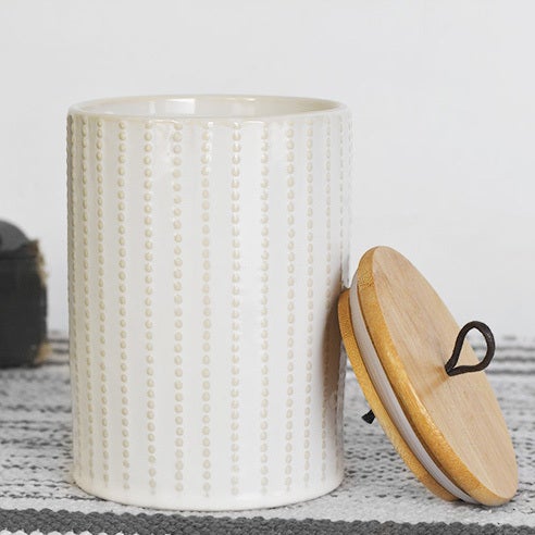 White Canister with Lid | 5.9"