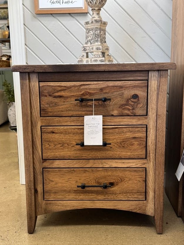Rustic Hickory - Barn Floor Top Nightstand
