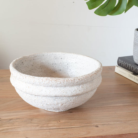 White Wash Terracotta Bowl | 12"