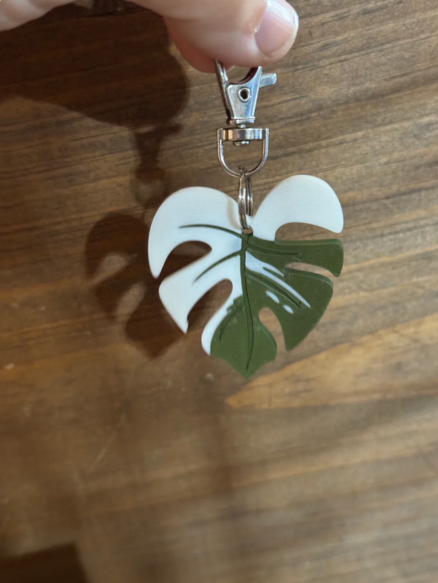 Monstera Alba Keychain | 3D Print