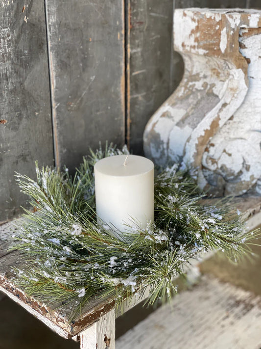 Snowy Fir Candle Ring 6" | 18"