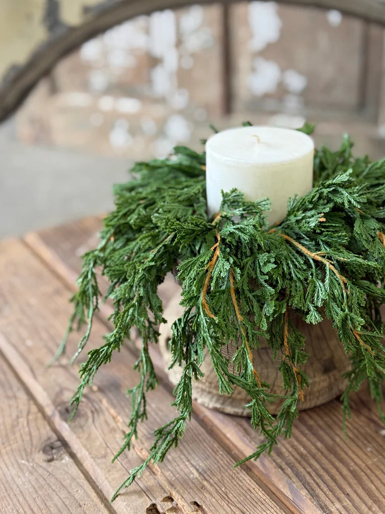 Emerald Falls Candle Ring 14"| 3.5"