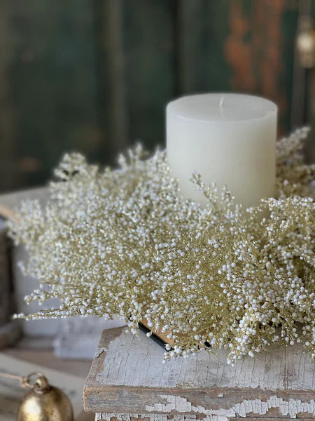 Bedazzle Berry Cypress Candle Ring | 16" | 6" inner