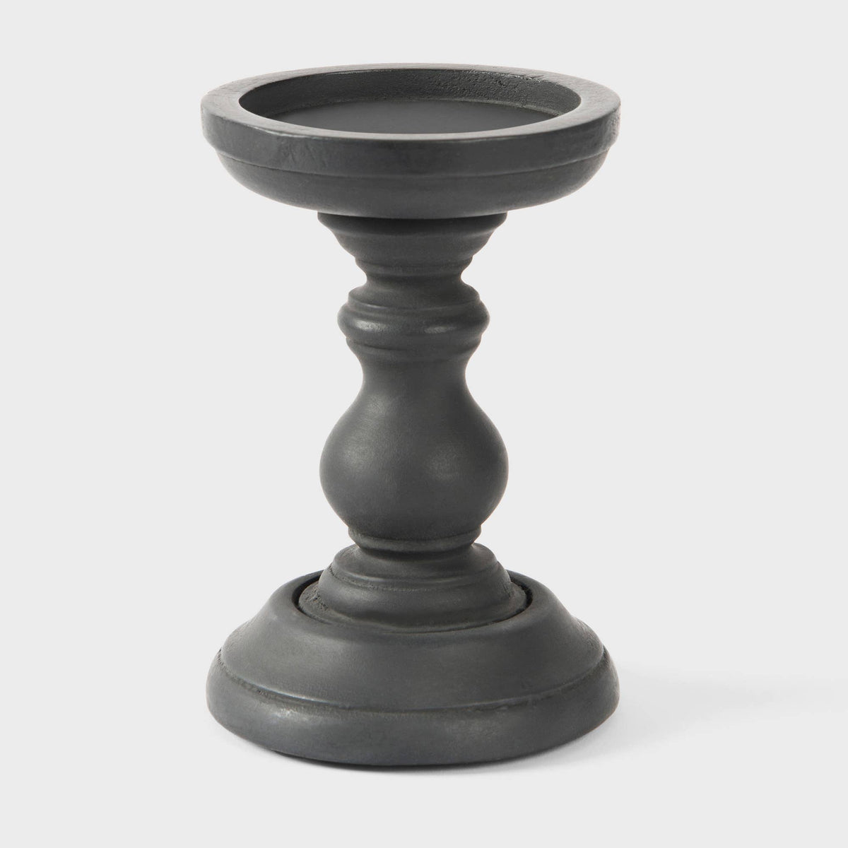 Handcrafted Tuli in Matte Black Candleholder Set of 3