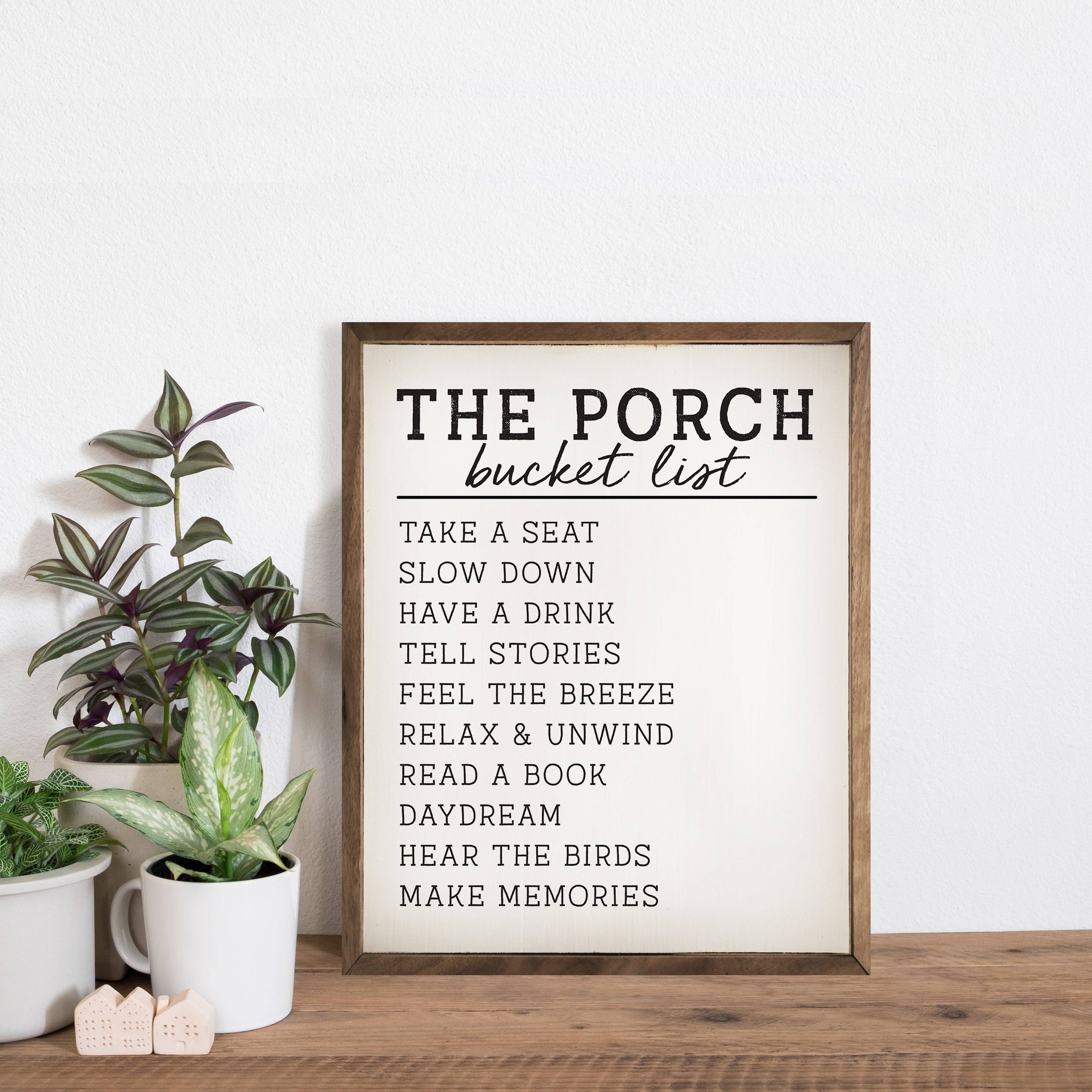 The Porch Bucket List White
