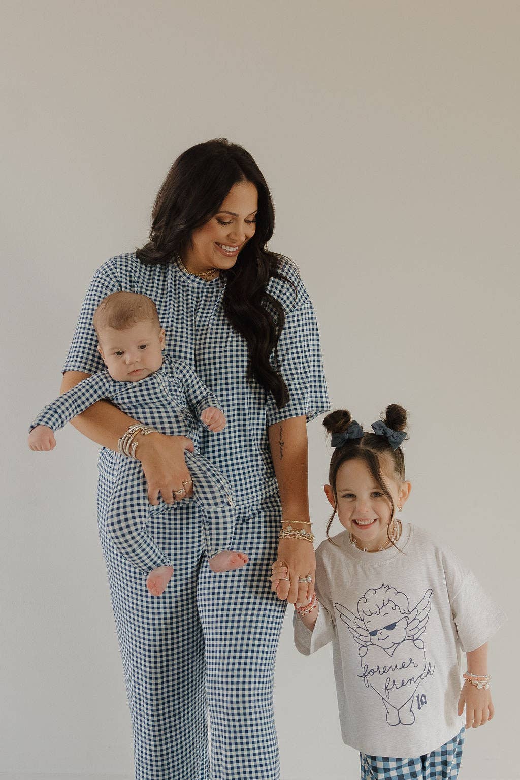 Bamboo Zip Pajamas | Blue Gingham