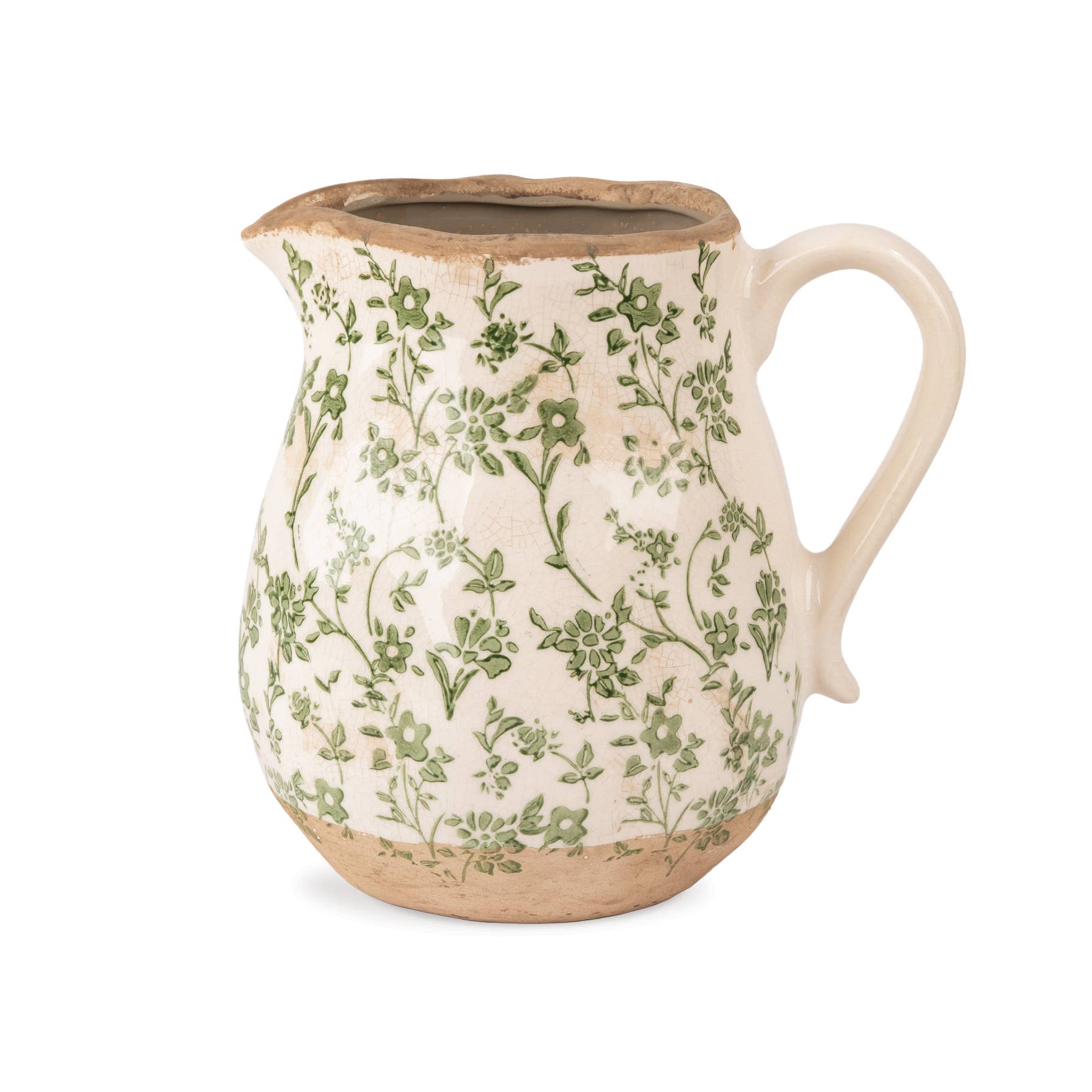 Cottage Bloom Green Floral Pitcher