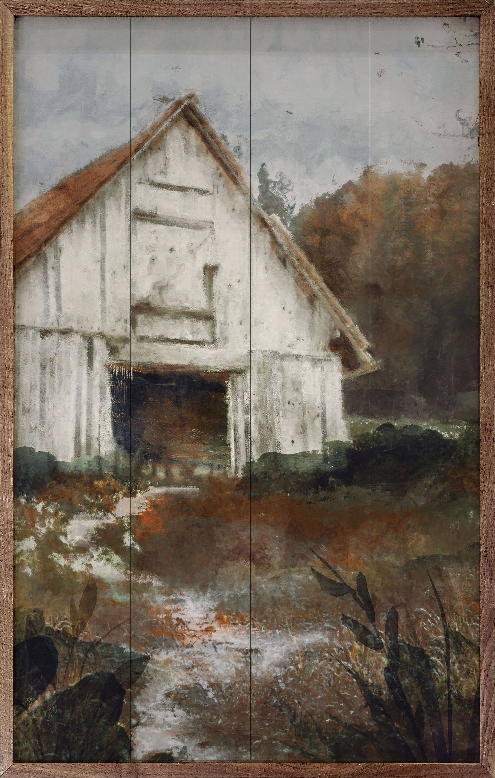 Old White Barn By Nina Blue