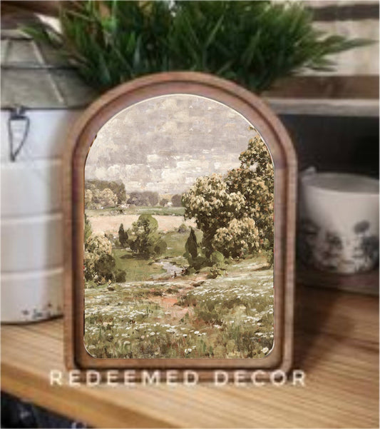 Arch Top Spring Landscape Framed Art