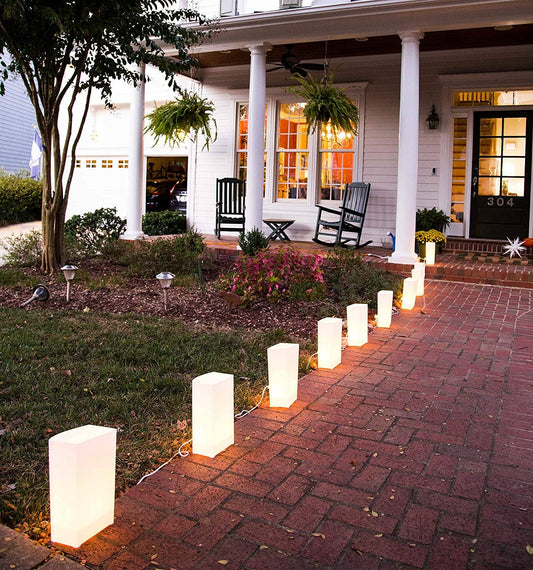 Set of 10 Electric Vellum Christmas Pathway Lights