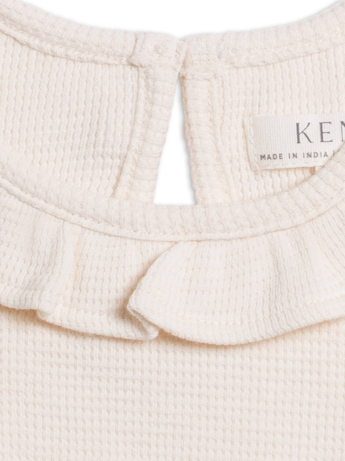 Mae Waffle Knit Ruffle Bodysuit - Ivory