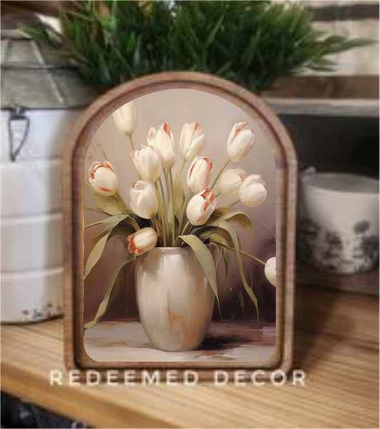 Arch Top Tulips Framed Art