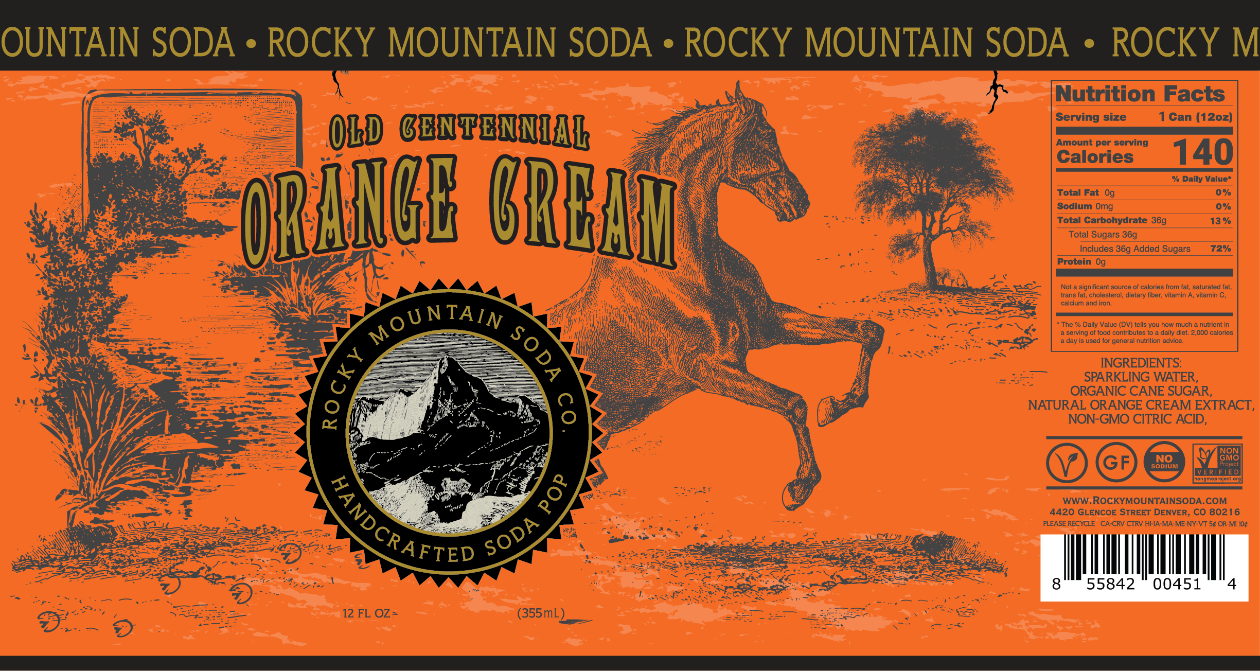 Old Centennial Orange Cream Cans