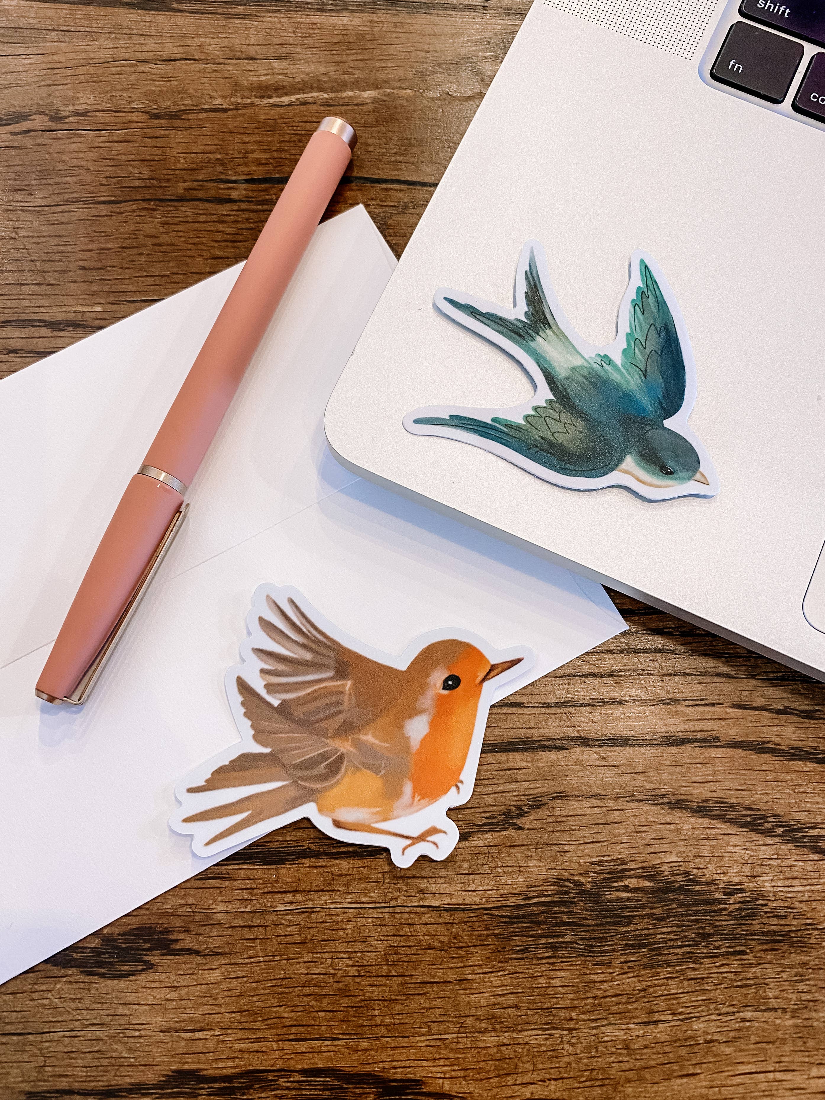 Teal Green Swallow Bird Vinyl Die-Cut Sticker