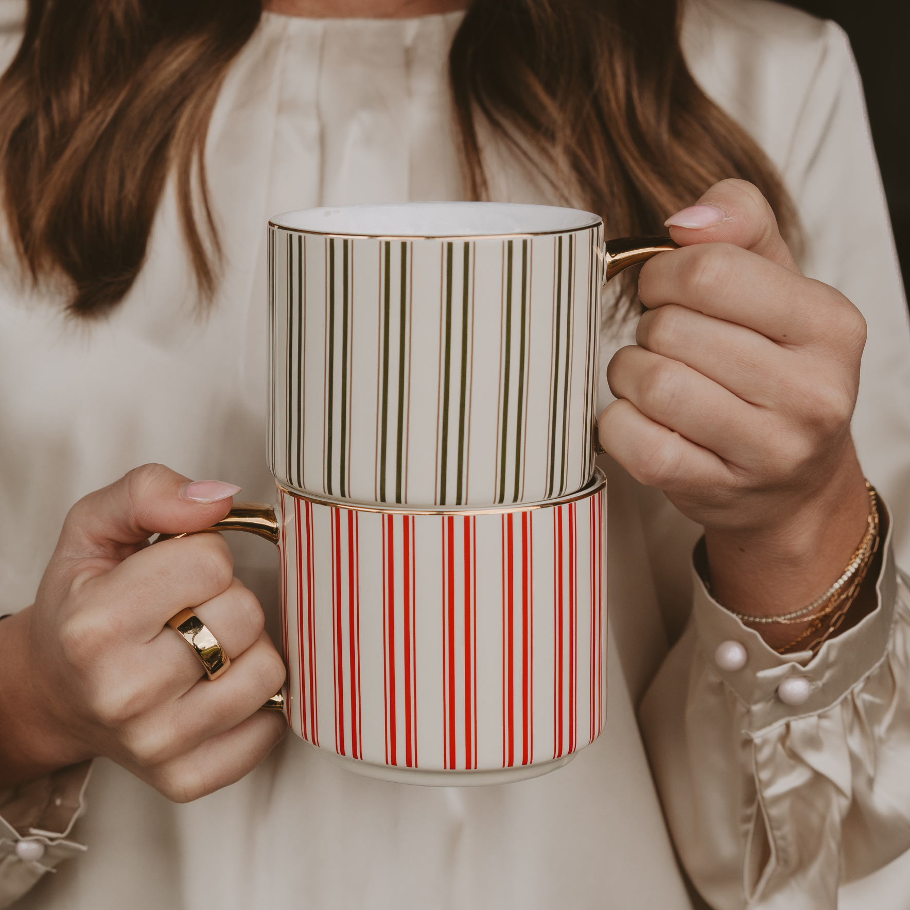 Green Stripe Coffee Mug