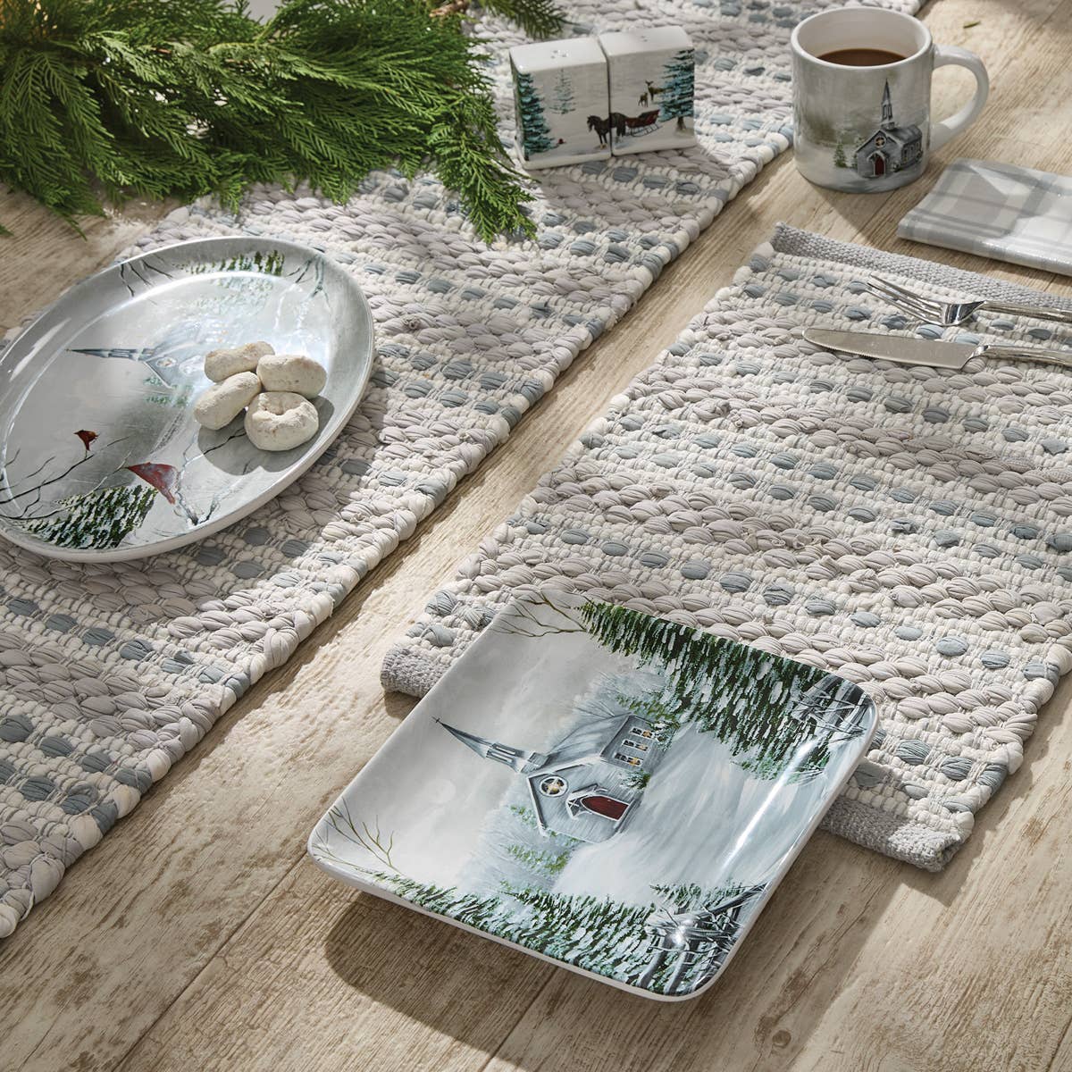 All Is Calm Chindi Table Runner 36"L