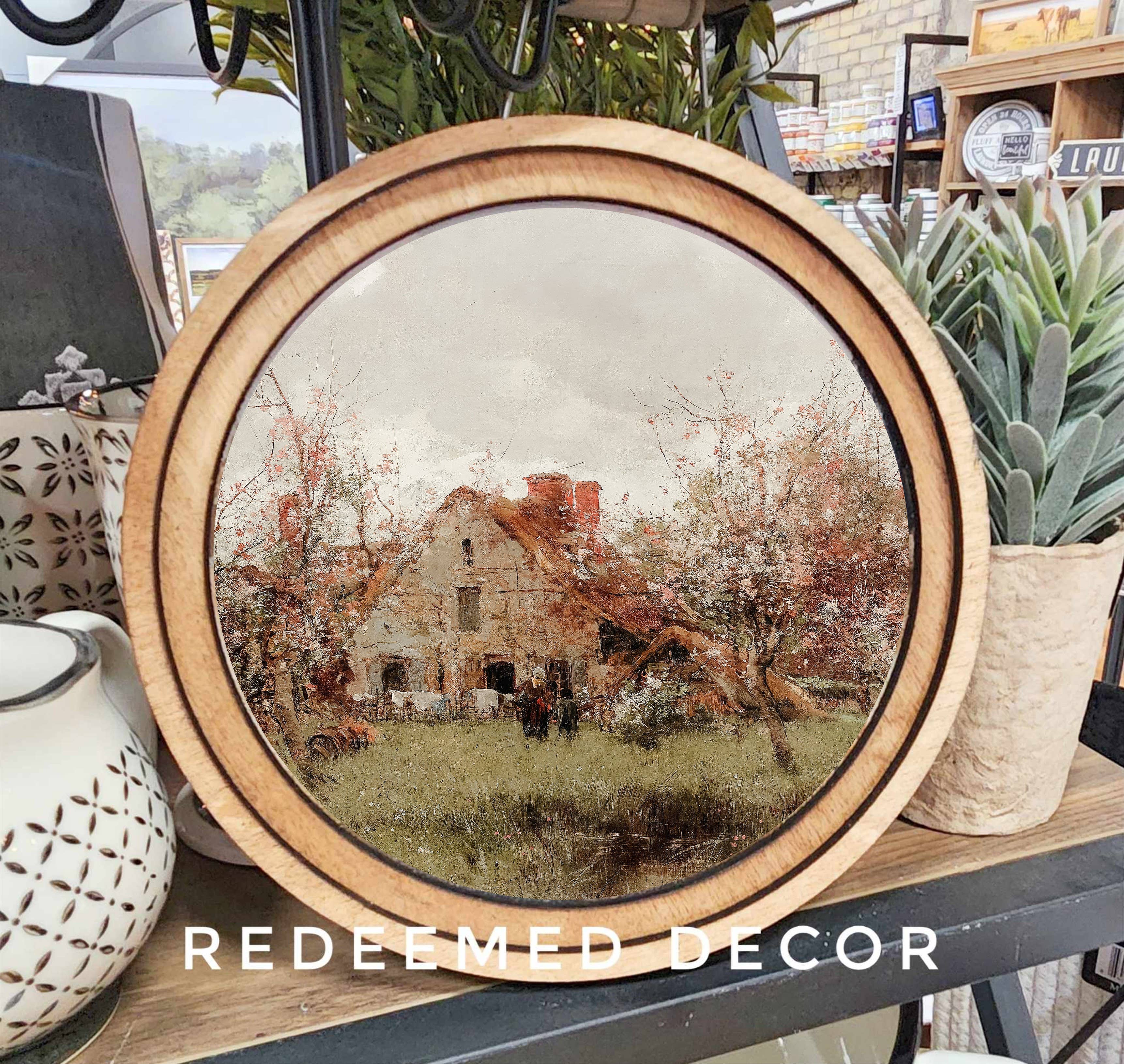 8" Round French Cottage Art