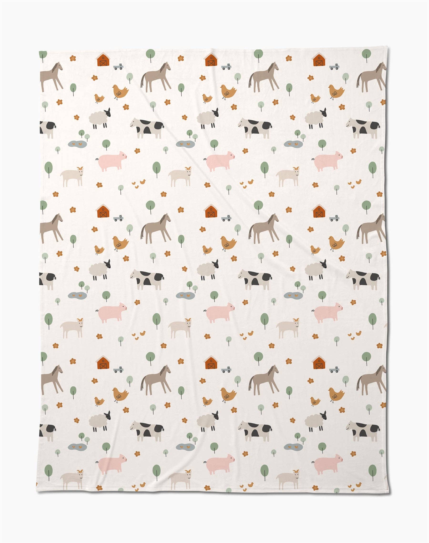 Light Farm Animals Butter Blanket