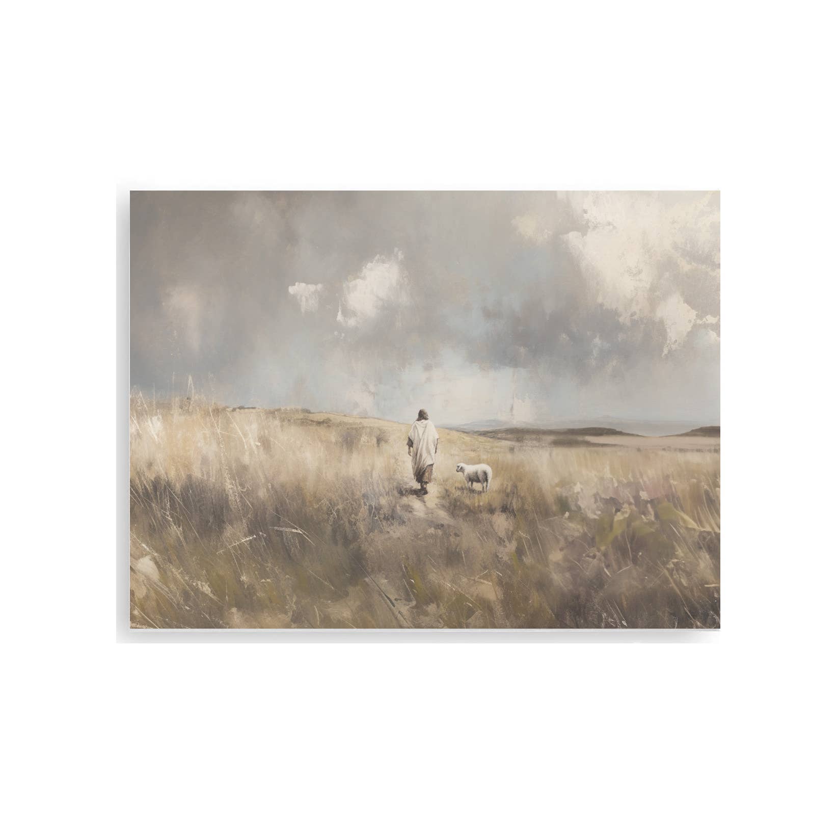 8x10 Canvas Board - Jesus in Field