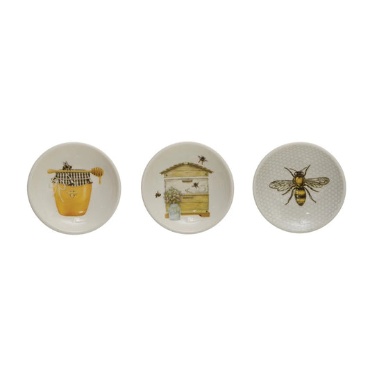 Dish with Bees and Honey, 3 Styles | Sold Each