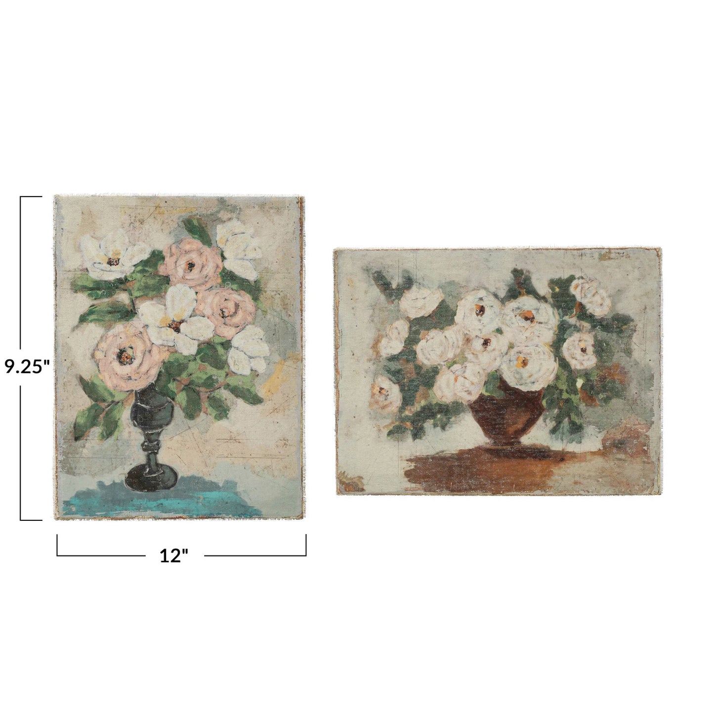 Canvas Wall Décor w/ Flowers in Vase, Multi Color, 2 Styles