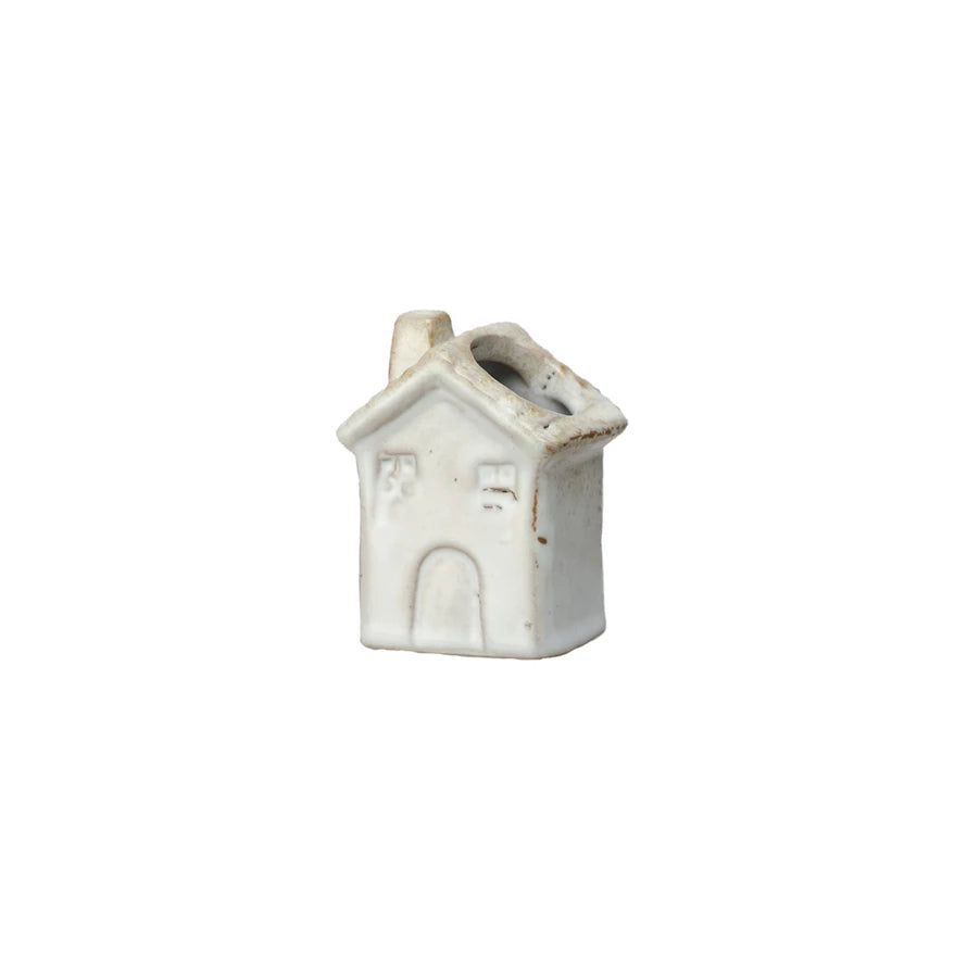 Stoneware House Shaped Toothpick Holder (Each One Will Vary)