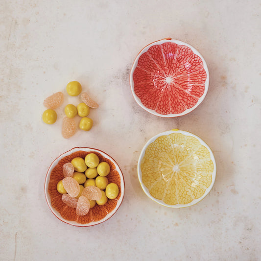 Ceramic Citrus Fruit Shaped Bowl, 3 Colors